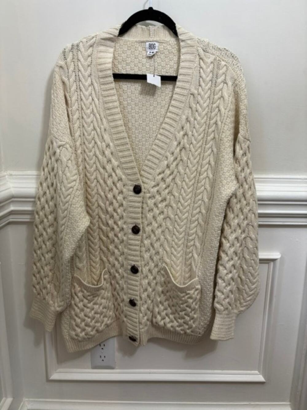 BDG Urban Outfitters Cardigan Sweater Oversized Fisherman Chunky Knit NWT